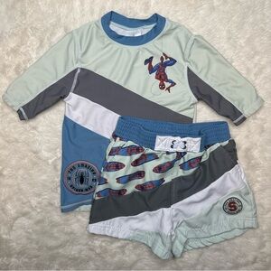 Disney Spider-Man Swimsuit 2 Pc Blue & White Size 6